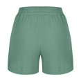 thumbnail image 3 of ZZwxWA Women's Double Layered Pleats Maternity Shorts Underbelly Drawstring Elastic Waist Retro Cotton Shorts with Pocket Solid Color, 3 of 5
