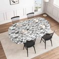 thumbnail image 4 of Oval Tablecloth -60x84 Inch,Retro Mid-Century Modern Tablecloth Simple Geometric Table Cover Understated Decoration, Black and White Tablecloth Suitable for Home, Kitchen, 4 of 6