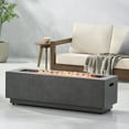 thumbnail image 1 of 50,000 BTU Rectangular Fire Pit, Iron Propane Fire Pit for Patio, Outdoor Gas Fire Pit with Lava Rock, Modern Backyard Fire Bowl (Propane Tank Cover Not Included), 1 of 8