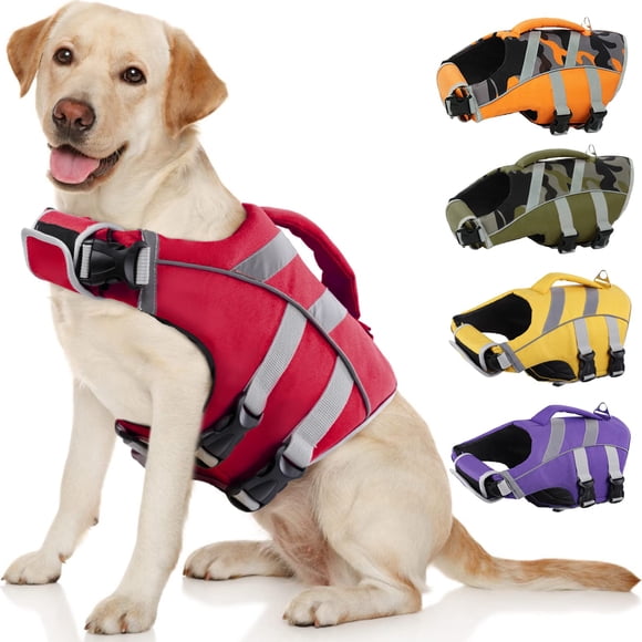 Chaleco salvavidas Kuoser para perros con rayas reflectantes para todos los tamaños