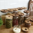 thumbnail image 3 of 350ML Wooden Lid Candy Jar High Borosilicate Transparent Glass Storage Tank Portable Food Grain Container (9x7.5cm), 3 of 8