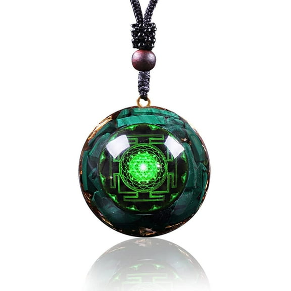 Pendant Malachite Green Crystal Orgone Pendant Necklace Reiki Spiritual Healing Energy Jewelry For Women