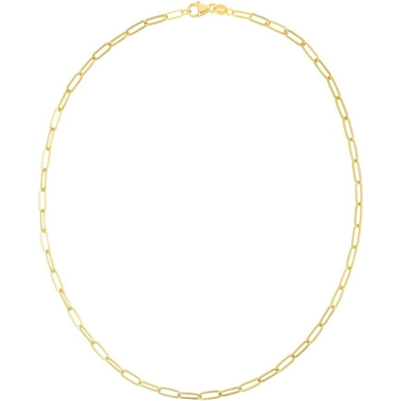 Floreo 10k Yellow Gold 3.2mm Lite Paperclip Link Chain Necklace 18 Inch