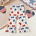 thumbnail image 4 of 4th of July Baby Girl Outfit Toddler Memorial Day Clothes Girls Independence Day USA Printed Camisole Top Flared Pants Butterfly Bow Headband Girls Short Sleeved Suit, 4 of 7