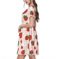thumbnail image 2 of Easygdp Strawberry Floral para Vestido Transpirable de Mujer, Vestido Suelto de Manga Corta con Pliegues y Bolsillos para el Verano, 2 of 6