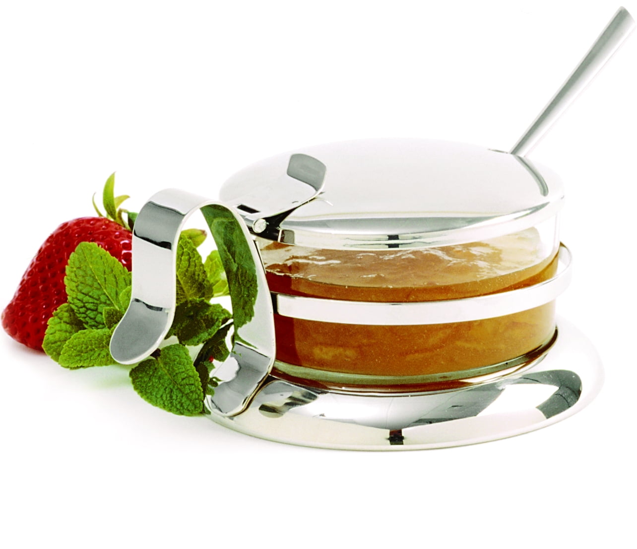 Norpro Stainless Steel and Glass Condiment Jar with Lid and Spoon, 8