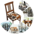thumbnail image 3 of Set of 4 Removable Chair Seat Covers for Dining Room, Brown Cow Prints Stretchable Wedding Party Chair Slipcovers Cushion Protector Furniture Decor, 16.9x16.9 Inches, 3 of 6