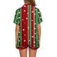 thumbnail image 4 of Enjoytime Pajama Sets for Women 2 Piece Christmas Print Short Sleeve Loungewear Set Holiday Casual Comfy Button Down Sleepwear, 4 of 6
