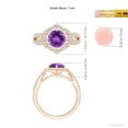 thumbnail image 5 of ANGARA Natural 1.15 Ct. Amethyst with Diamond Halo Ring in 14K Rose Gold for Women (Ring Size: 11.5), 5 of 10