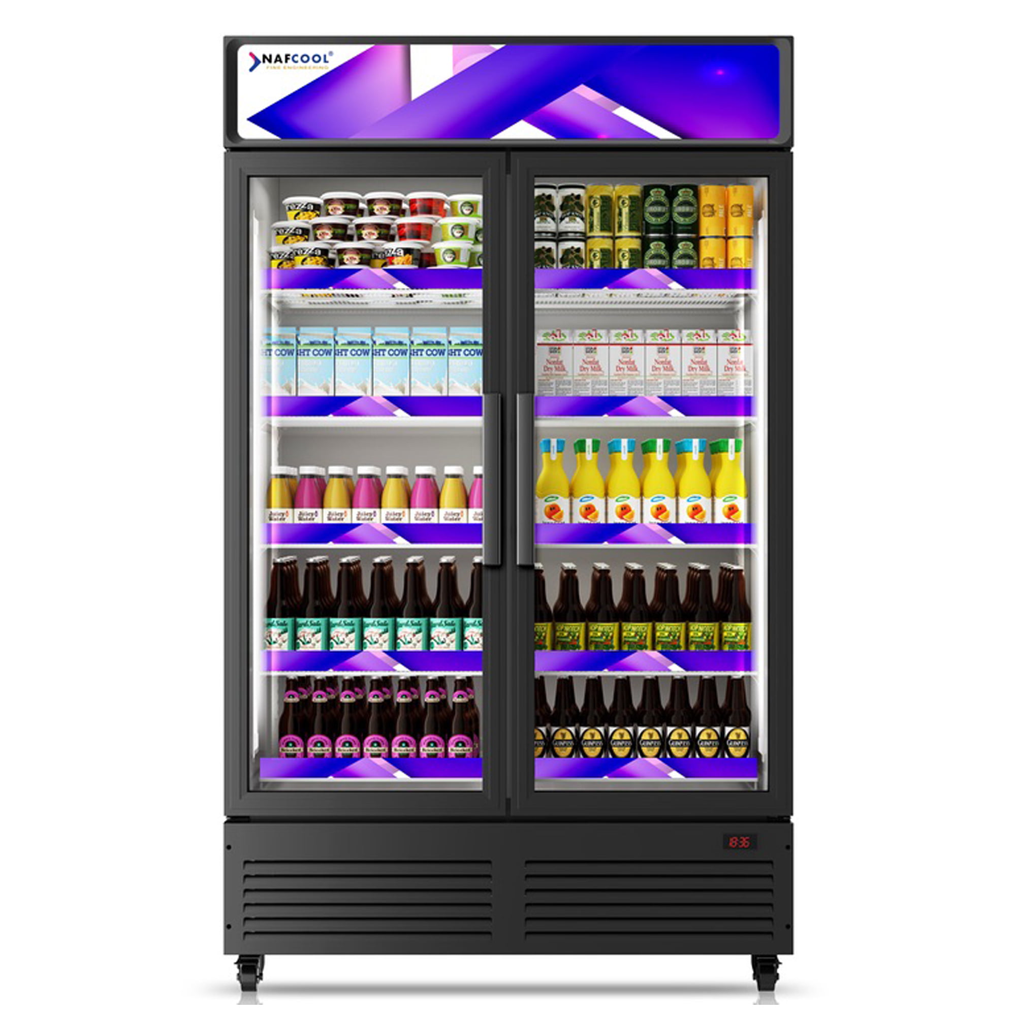 Custom Color Display Commercial Freezer Showcase Fridge For Beverage