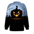 Halloween Zip Up Sweatshirt for Teen Girls Pumpkin Bats Print Y2K
