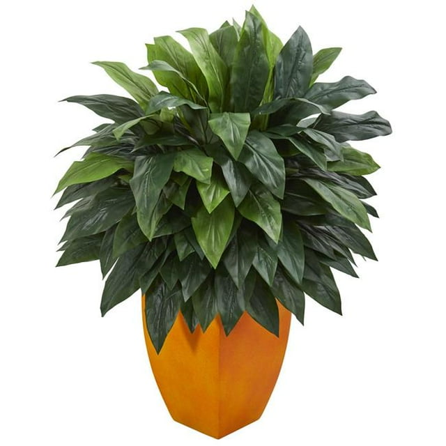 Nearly Natural 6501 Cordyline Artificial Plant in Orange Planter