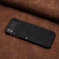 thumbnail image 5 of Luxury Case for Samsung Z Flip 3, Smile Design Premium Leather Shockproof Dustproof Anti-Scratch Case with Wrist Strap Magnetic Flip Cover for Samsung Galaxy Z Flip 3, Black, 5 of 5