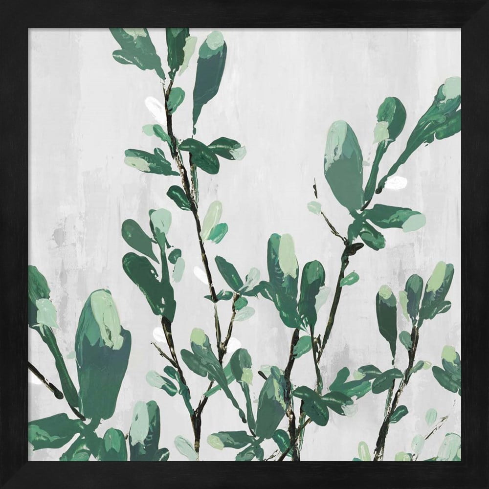 The Branch I Green and Black Framed Wall Art