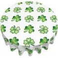 thumbnail image 3 of St. Patrick''s Day Tablecloth 60 Inch Round Watercolor Shamrock Table Cloth Washable Wrinkle Resistant Rustic Lucky Green and White Table Cover for Holiday Party Dinner Decor, 3 of 6
