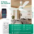 thumbnail image 4 of Ventilador de techo enchufable con gancho,Ventilador de luz 35W,5M cable de luz,Diámetro 28in/70cm.con mando a distancia, adecuado para la habitación, tienda al aire libre, verandas, garaje.Blanco., 4 of 5