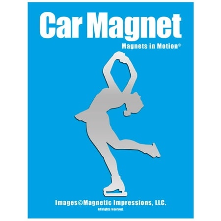 Figure Skater Layback Car Magnet Chrome