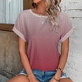 thumbnail image 7 of fatyb Summer Tops for Women Fashion Eyelet T-Shirts Casual Short Sleeve Loose Gradient Dressy Blouses, 7 of 7