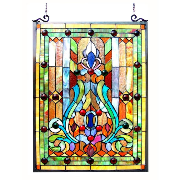 RADIANCE Goods Tiffany-Glass Victorian Window Panel 18x24