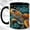 Black, variant on Sea Turtle Coffee Mug, Underwater Turtle Mug, Ceramic 11 oz