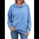 thumbnail image 2 of Sudadera con Capucha para Mujer, Informal, de Larga, Holgada, con Bolsillo. Azul XL, 2 of 9