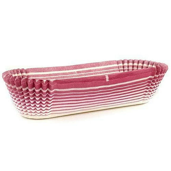 Novacart Oval Glassine Paper Condiment Candy Party Cup 2.88" x 0.88" Bottom, 0.88" High, Burgundy-Striped Exterior - Box of 2000