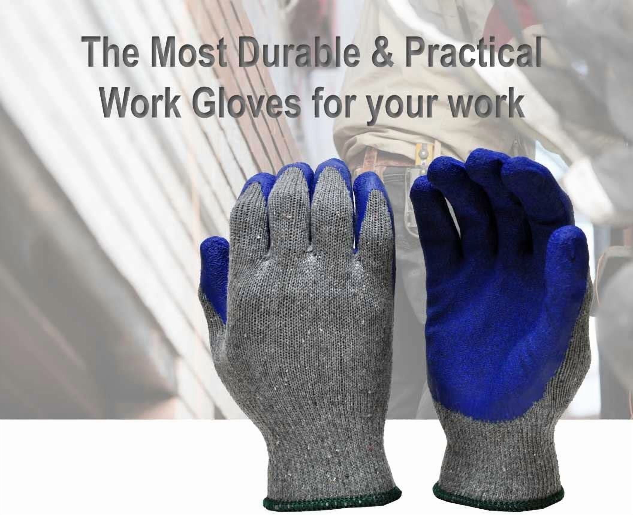 G & F Products Men's Latex-Coated Work Gloves, Large, 12-Pair photo 5