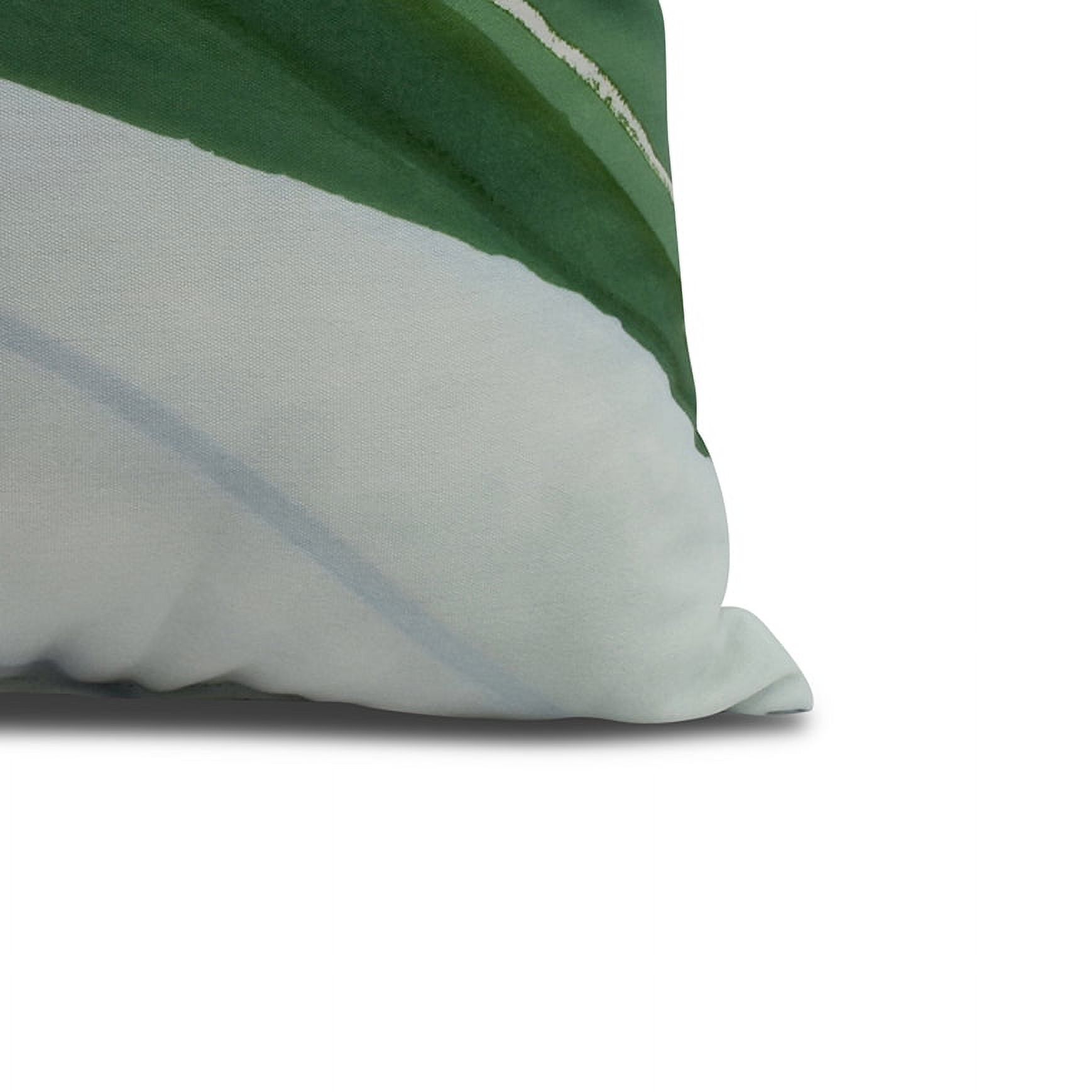 Simply Daisy, 18" x 18" Boat Bow Left, Geometric Print Outdoor Pillow, Green