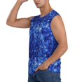 thumbnail image 3 of Goofa Blurred Star Snow Christmas Printed Men's Sleeveless T-Shirt - Athletic Gym Workout Tank Top for Men - Moisture-Wicking, UPF 30+ Quick-Dry Muscle Tee-Small, 3 of 8