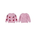 thumbnail image 2 of Rovasas Girl Button Up Sweaters Long Sleeve V Neck Cherry Embroidery Knitwear, 2 of 9