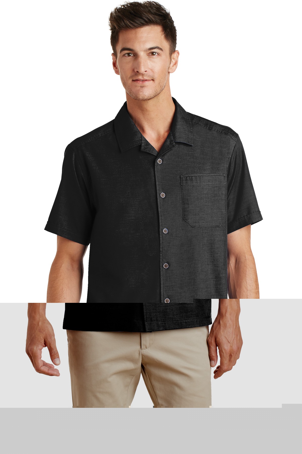 Port Authority Textured Camp Shirt. S662