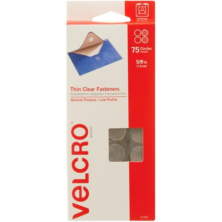 UPC: 0075967913021 | VELCRO® VEK91302 91302 General Purpose Thin Clear Fasteners 75 / Pack Clear