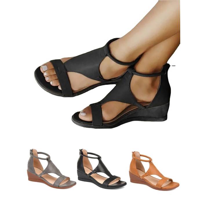 Frontwalk Gladiator Sandals For Women Comfort Wide Width Wedge Sandals ...