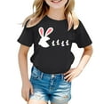 thumbnail image 4 of Ruiwill Easter Shirts For Girls Size 3-4 Years Short Sleeve Crew Neck Bunny Print Summer Fashion Easter Girls Tees Black, 4 of 4