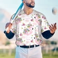 thumbnail image 5 of Rateoe Flamingo And Flowers Pattern Men’s Baseball Short Sleeve Polo Shirt, Midweight Men's Shirt Golf Shirt Polo Shirts Quick Dry Short-X-Large, 5 of 7