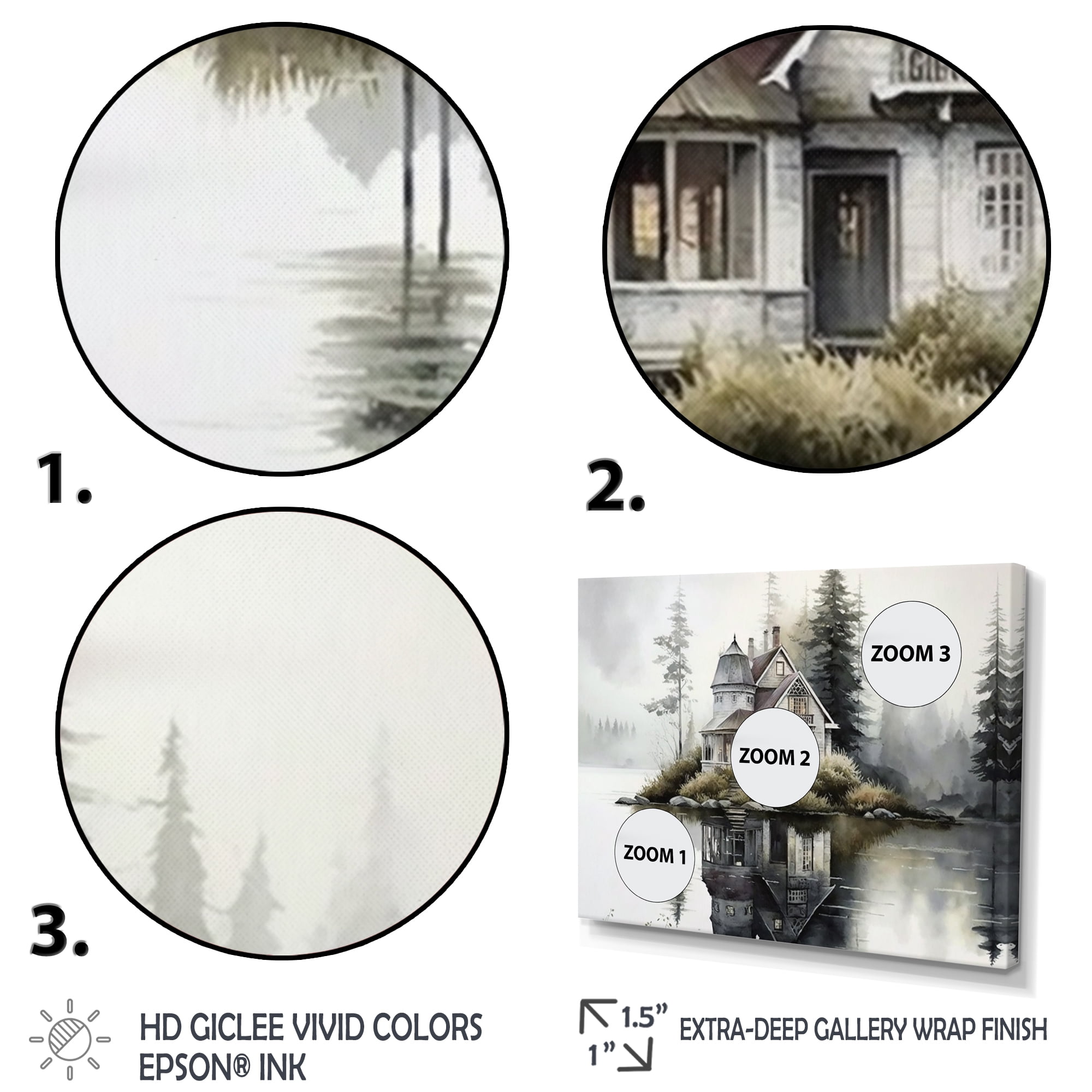 Designart Cottage On The Lake IV Canvas Wall Art