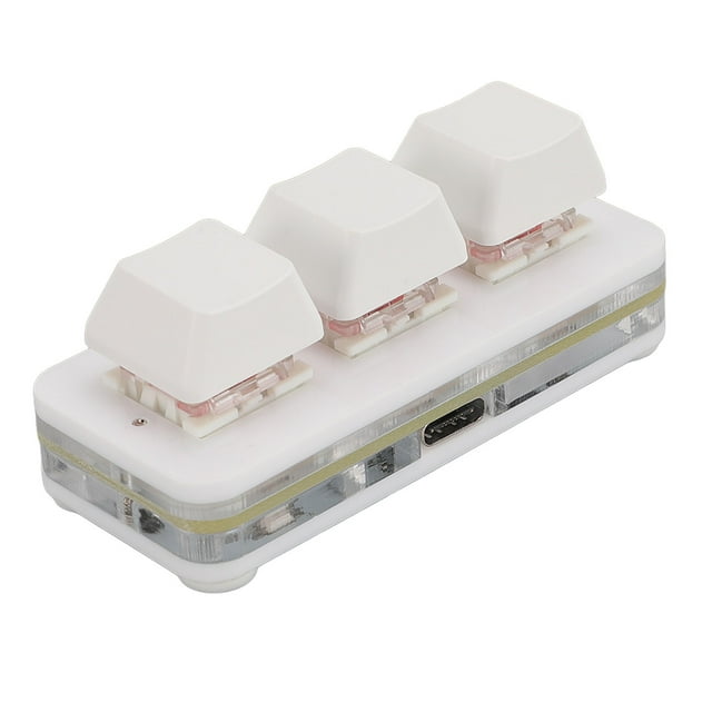 Mini Teclado de 3 Teclas, USB Teclado Mecálico de una Mano para Juegos RGB Teclado Programable Personalizado Contruptor Mecánico Intercambiable ROJO CALIENTE PARA OFICINA