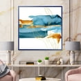 thumbnail image 2 of Designart 'Golden Laminaria Branch With Blue Underwater Plant' Modern Framed Canvas Wall Art Print, 2 of 4