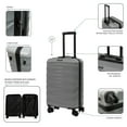 thumbnail image 5 of DUKAP RAV 20" Hardside Luggage with Spinner Wheels, Handle and Trolley, Silver, 5 of 7