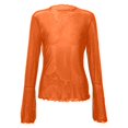 thumbnail image 4 of Blouse For Women Plus Size Tops For Long Sleeve Mesh See Through Blouse Rhinestone Casual Loose Fit Tunic Shirt Summer Fashion Clothes, 4 of 5
