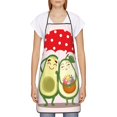 thumbnail image 2 of Naloa 1Pack Adjustable Bib Apron Waterdrop Resistant Cooking Kitchen Aprons for Women Men Chef, Avocado Lovers Wearing Umbrella Print, 2 of 5