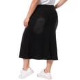thumbnail image 3 of Agnes Orinda Women's Plus Size Fishtail Jean Skirts Vintage High Waist Raw Hem Front Slit Casual Midi Denim Skirt with Pockets 2X Black, 3 of 6
