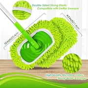 JEHONN Reusable Microfiber Mop Pads, 4 Pack Dry & Wet Sweeping Cloths