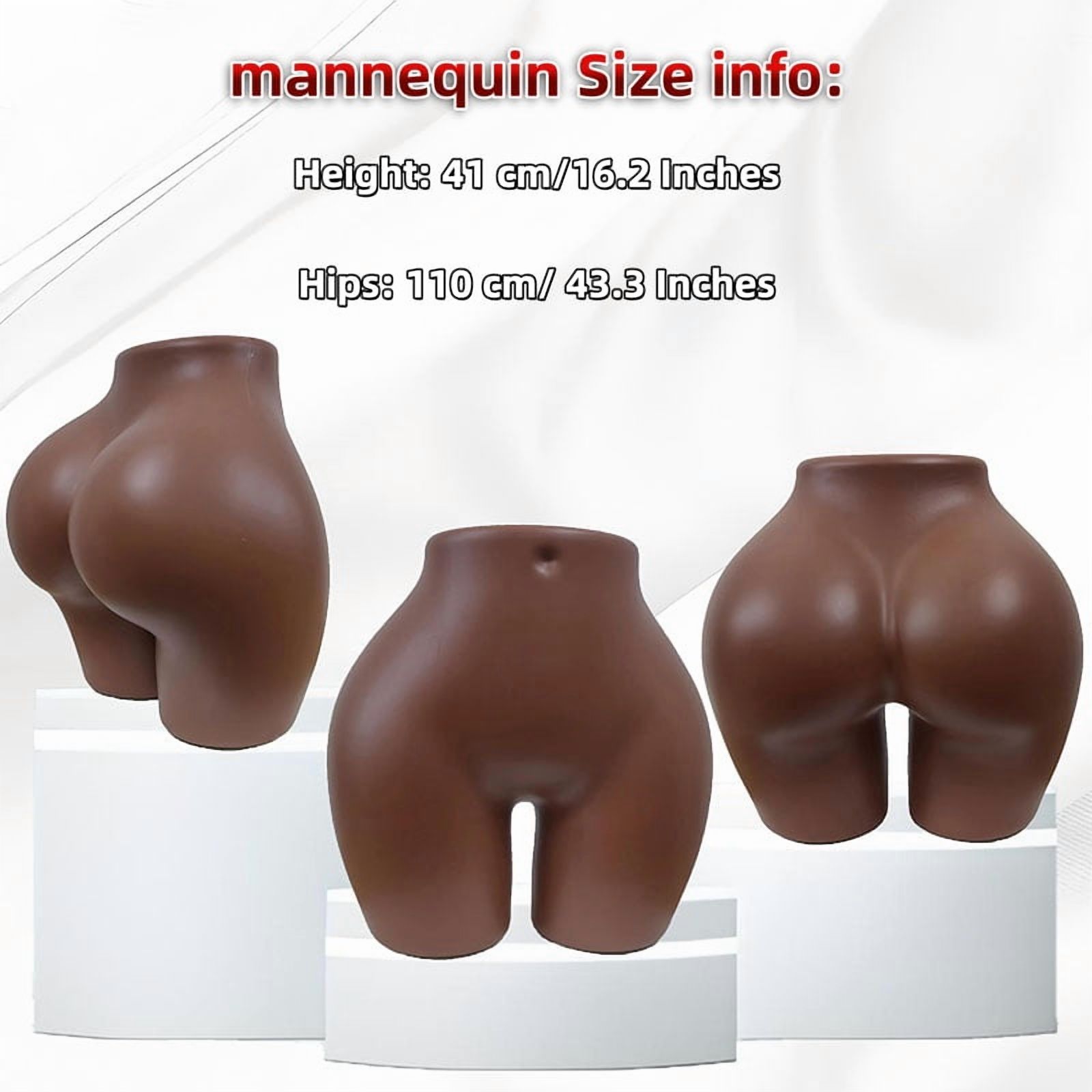 Brazilian Curvy Hip BBL Mannequin, Half Body African American Female with Full Hip, Curvy Hips for Fashion Mannequin Display(HP01T)