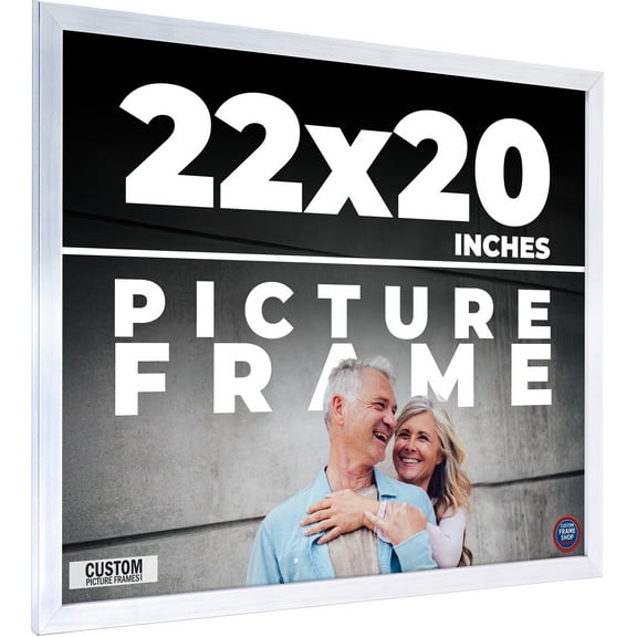 22x20 Frame Silver Real Wood Picture Frame Width 0.75 inches | Interior Frame Depth 0.5 inches |