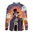 thumbnail image 5 of Men's Halloween Casual Long Sleeve Shirts Half Button Casual Pullover Trendy Fall Tops, 5 of 6