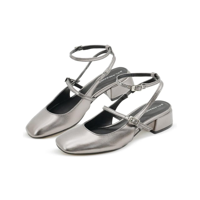 Zapatilla Elegante Para Mujer Graduación Vestir Color Plomo plateado 26