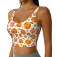 thumbnail image 2 of Rateoe Orange Autumn Leaves Print Womens' Sports Bras Scoop Neck Sports Vest- Padded U Back Seamless High Impact Support-Small, 2 of 8