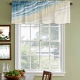 thumbnail image 5 of 2 Panels Haze Blue Beach Coastal Valance for Windows, Summer Ocean Nautical Seaside Light Filtering Kitchen Curtains, Rod Pocket Window Treatment Curtain Valances for Living Room Bedroom, 42"x18", 5 of 9