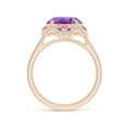 thumbnail image 2 of ANGARA Natural 4.3 Ct. Amethyst with Pink Sapphire Halo Ring in 14K Rose Gold for Women (Ring Size: 3.5), 2 of 10